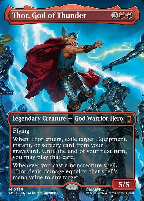 Thor, God of Thunder (Borderless) (0338) (Foil) - MSH - 338