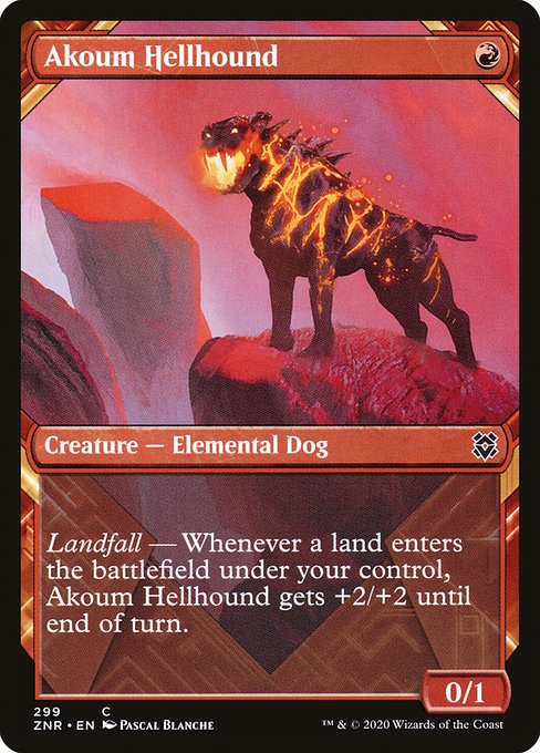 Akoum Hellhound (Showcase) (Foil) - ZNR - 299
