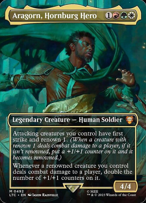 Aragorn, Hornburg Hero (Borderless) (Foil) - LTC - 492