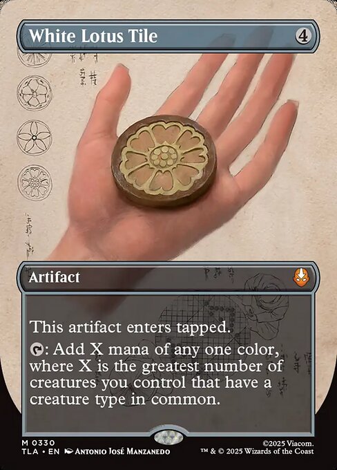 White Lotus Tile (Borderless) (Foil) - TLA - 330