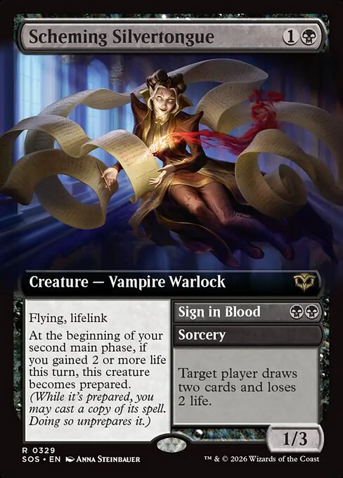 Scheming Silvertongue (Extended Art) (Foil) - SOS - 329