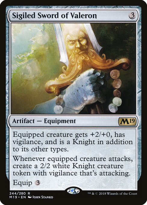 Sigiled Sword of Valeron (Foil) - M19 - 244