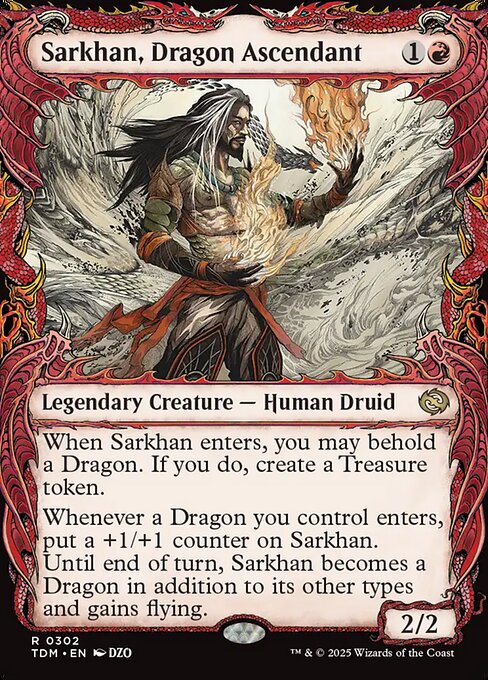 Sarkhan, Dragon Ascendant (0302) (Showcase) (Foil) - TDM - 302