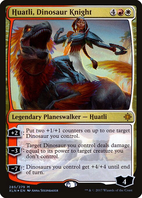 Huatli, Dinosaur Knight (Foil) - XLN - 285