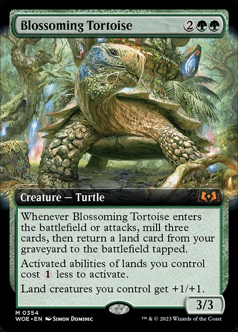 Blossoming Tortoise (Extended Art) (Foil) - WOE - 354
