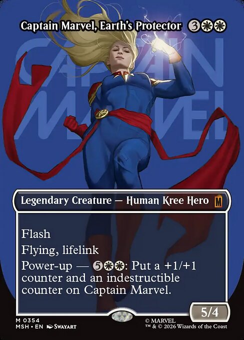 Captain Marvel, Earth's Protector (Borderless) (0354) (Foil) - MSH - 354
