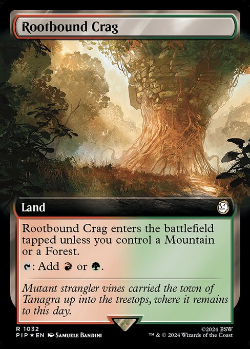 Rootbound Crag (Extended Art) (Surge Foil) - PIP - 1032