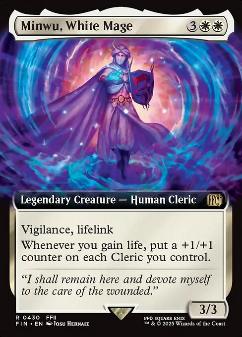 Minwu, White Mage (Extended Art) (Foil) - FIN - 430