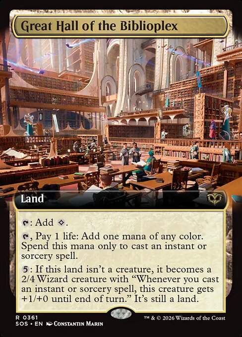 Great Hall of the Biblioplex (Extended Art) (Foil) - SOS - 361