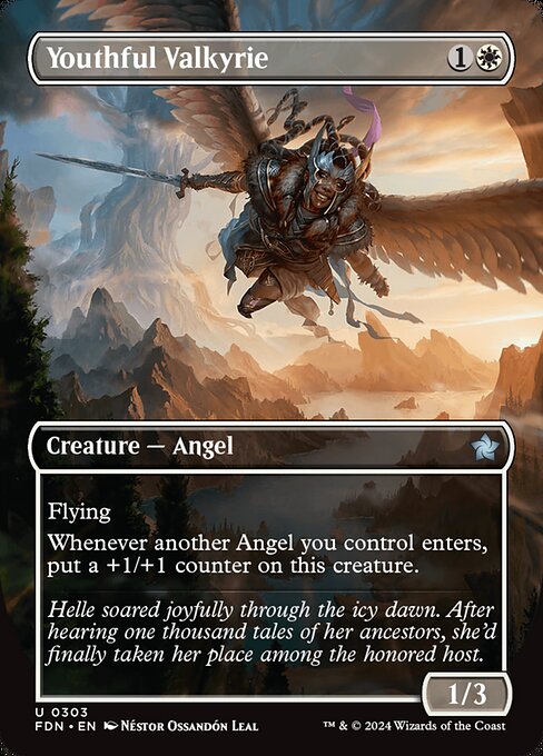 Youthful Valkyrie (Borderless) (Foil) - FDN - 303