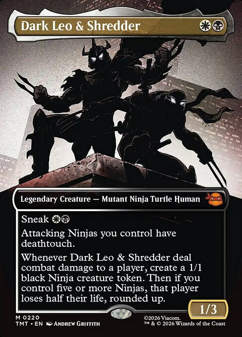 Dark Leo & Shredder (Borderless) (Foil) - TMT - 220