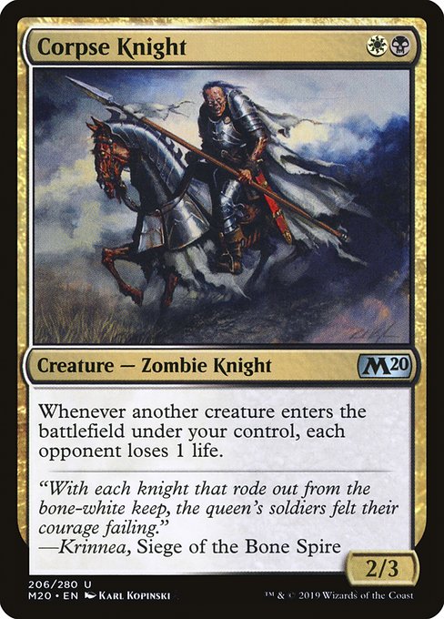 Corpse Knight (2/3 Misprint) - M20 - 206†