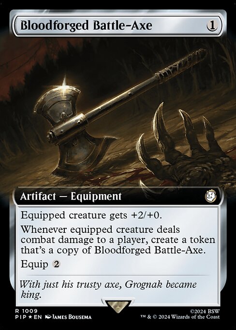 Bloodforged Battle-Axe (Extended Art) (Surge Foil) - PIP - 1009