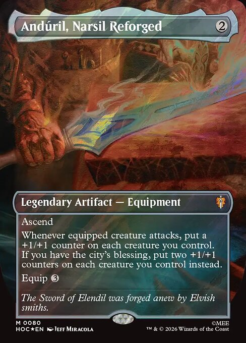 Anduril, Narsil Reforged (Borderless) (Surge Foil) - HOC - 80