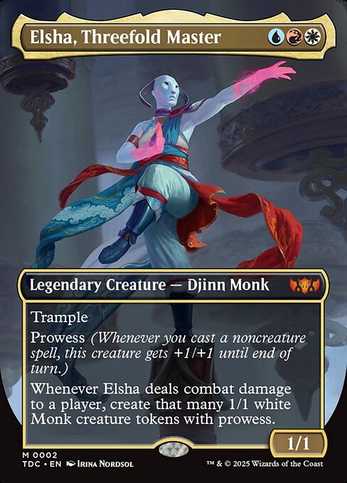 Elsha, Threefold Master (Borderless) (Foil) - TDC - 2