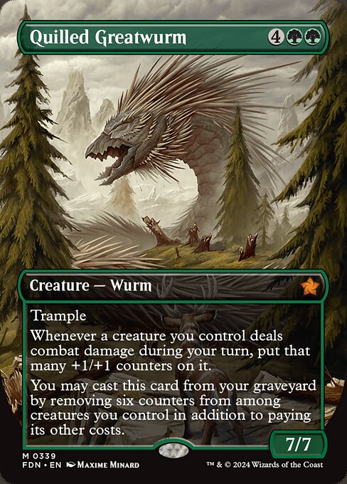 Quilled Greatwurm (Borderless) (Foil) - FDN - 339