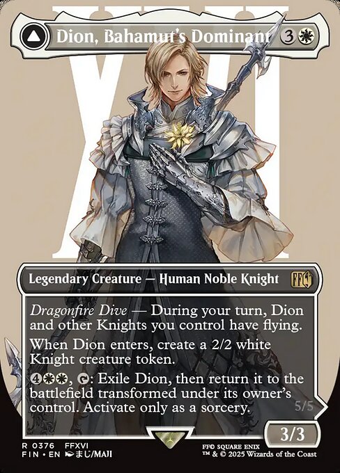 Dion, Bahamut's Dominant (Borderless) (Foil) - FIN - 376
